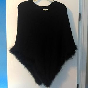 Black knit poncho
